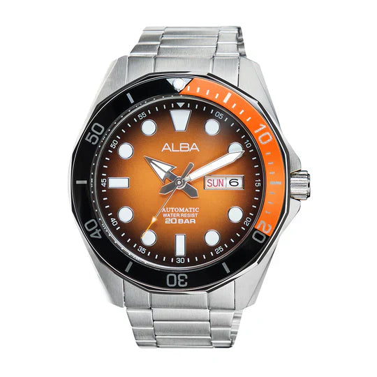 ALBA Orange-Black Gradation Dial Mechanical Watch