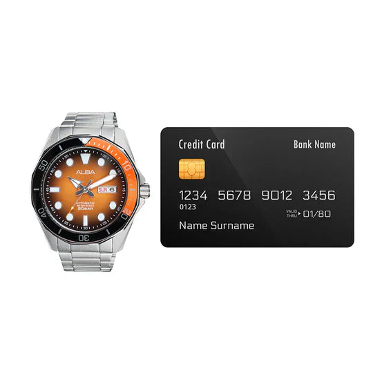 ALBA Orange-Black Gradation Dial Mechanical Watch