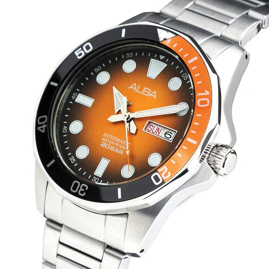 ALBA Orange-Black Gradation Dial Mechanical Watch