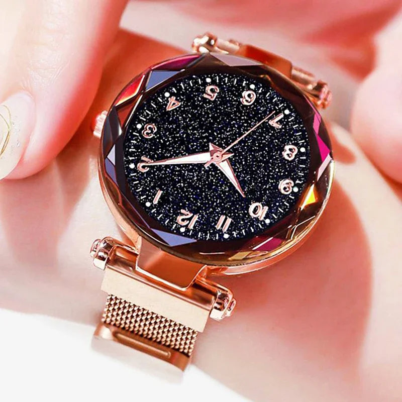 Luxury Women Watches Mesh Belt Magnetic Starry Sky Female