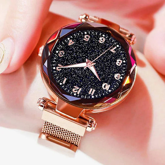 Luxury Women Watches Mesh Belt Magnetic Starry Sky Female