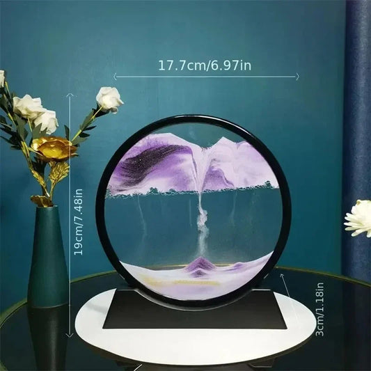 3D Moving Sand Art Picture Round Glass Deep Sea Sandscape