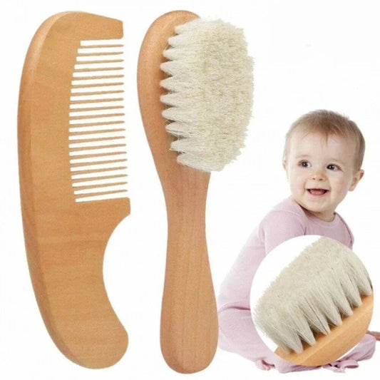 Newborn Baby Wooden Brush Comb Newborn Hair Brush Infant Head Massager