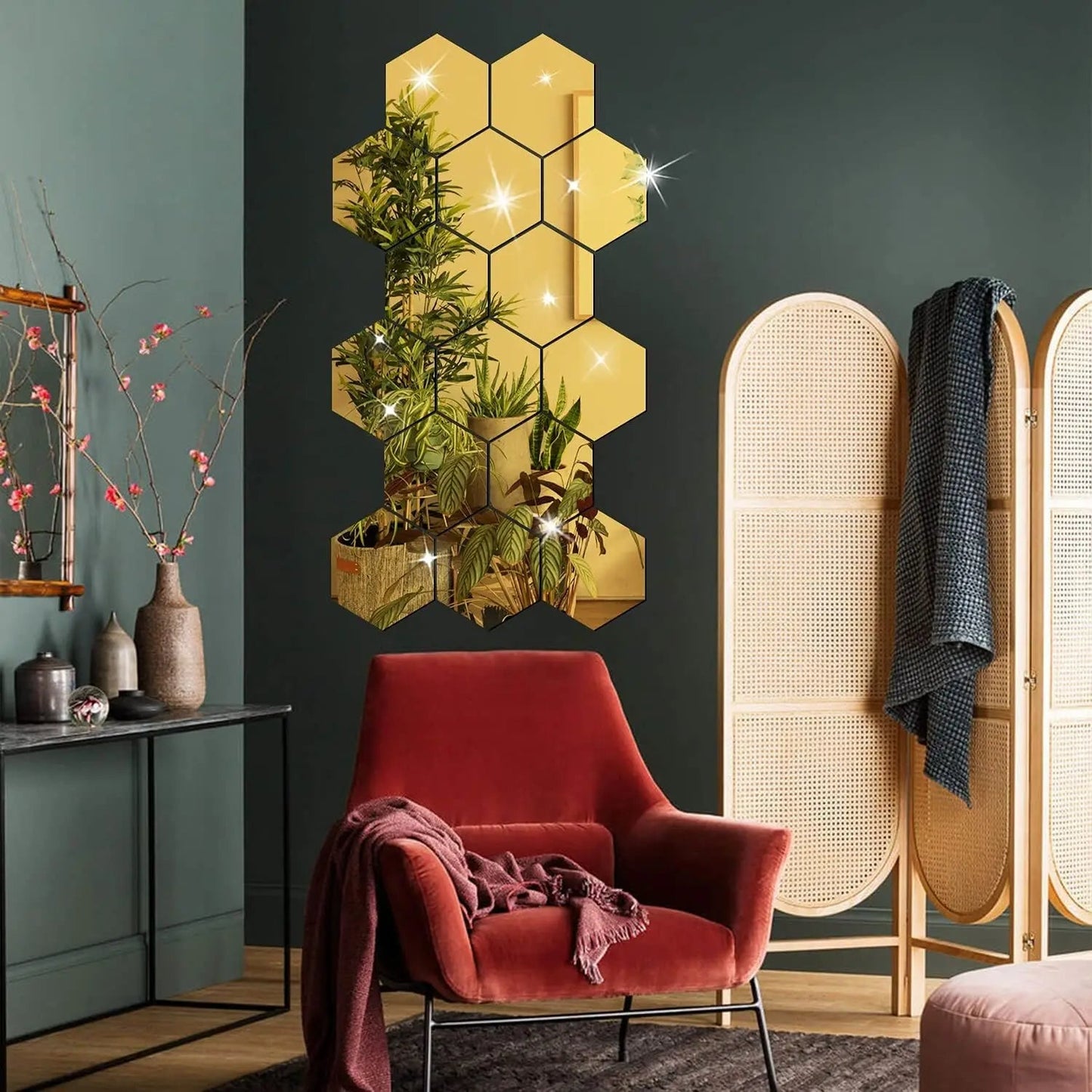 Hexagon 3d Wall Sticker Sets Acrylic mirrors