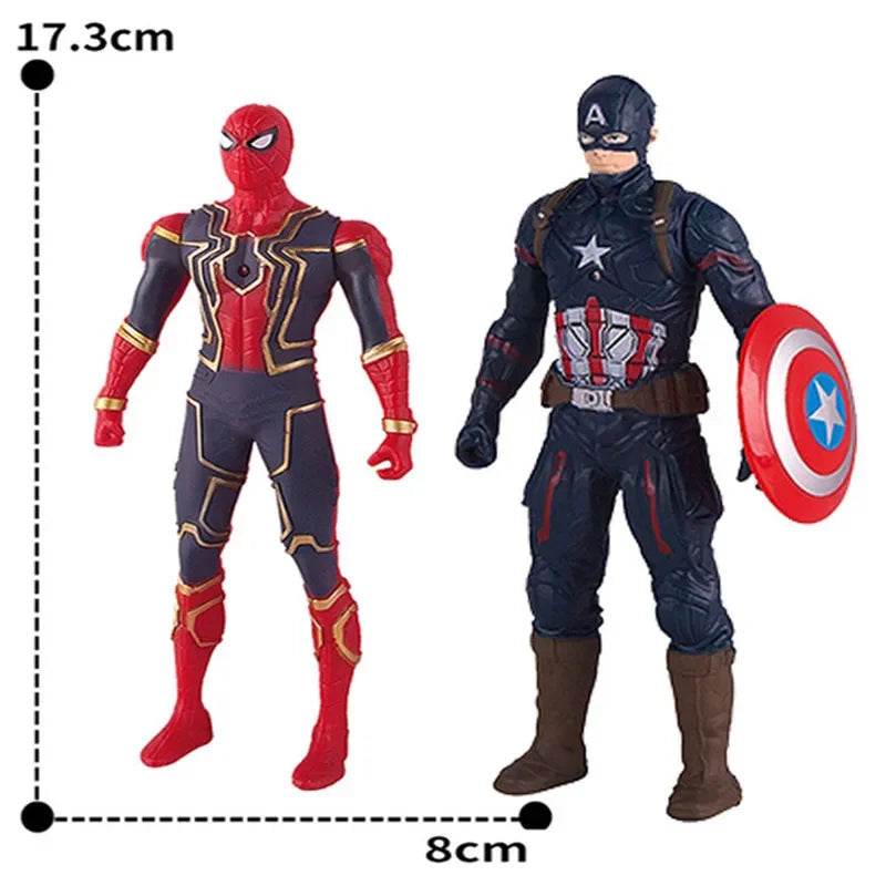 17 Cm Children Toys Marvel Anime Figures Spiderman Hulk Action Figure Iron Man