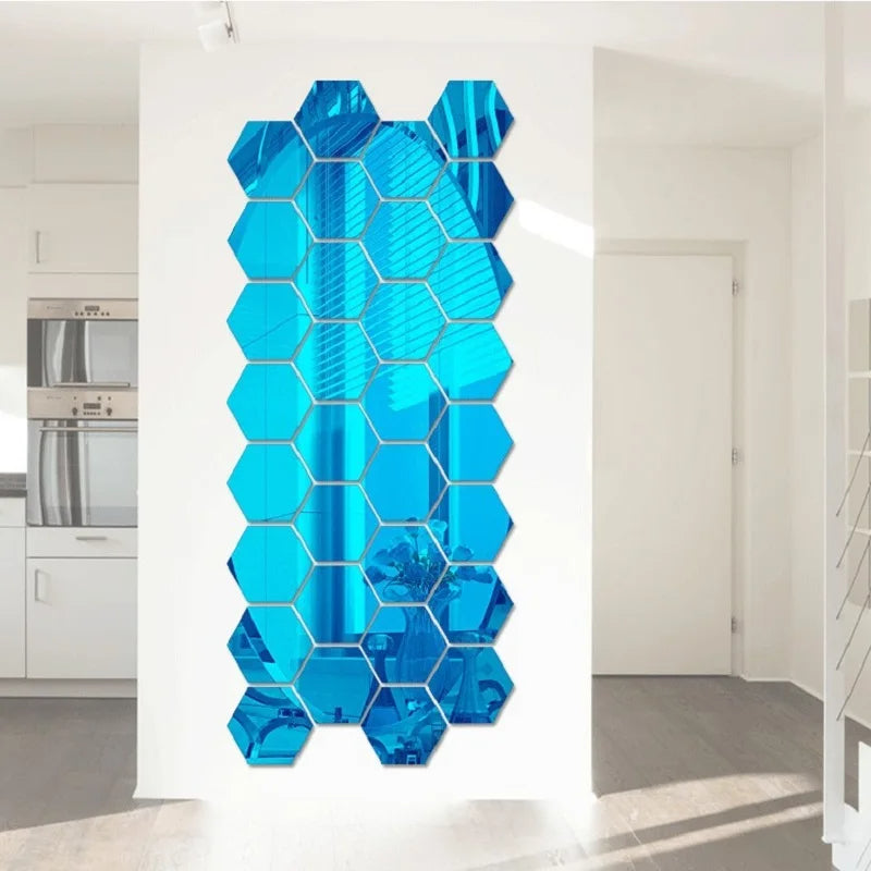 Hexagon 3d Wall Sticker Sets Acrylic mirrors