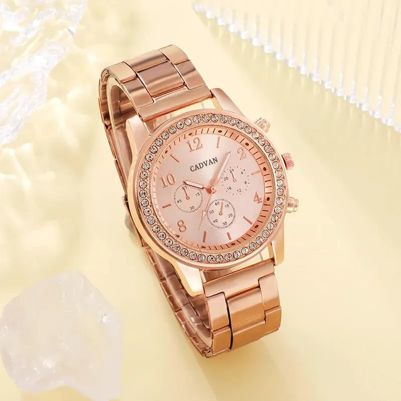 6PCS Set Rose Gold Luxury women watch