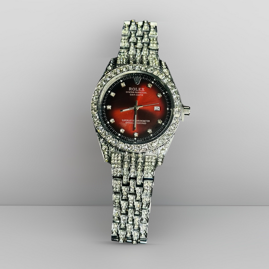 Premium Iced Out Watch (Blood Red)