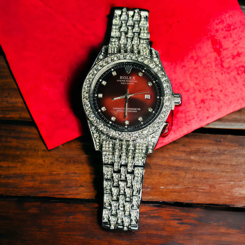 Premium Iced Out Watch (Blood Red)