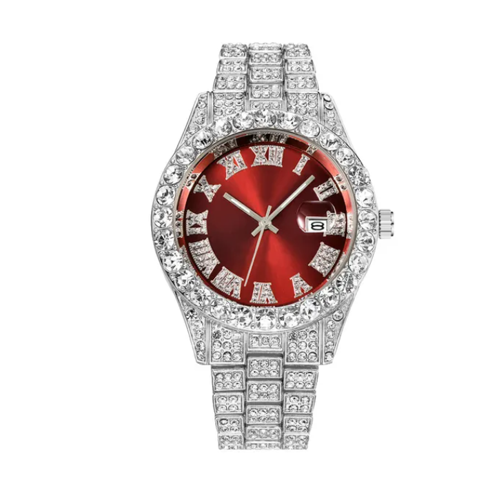 Premium Iced Out Watch (Blood Red)