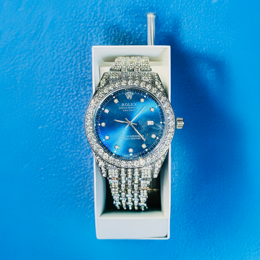 Premium Iced Out Blue Crystal